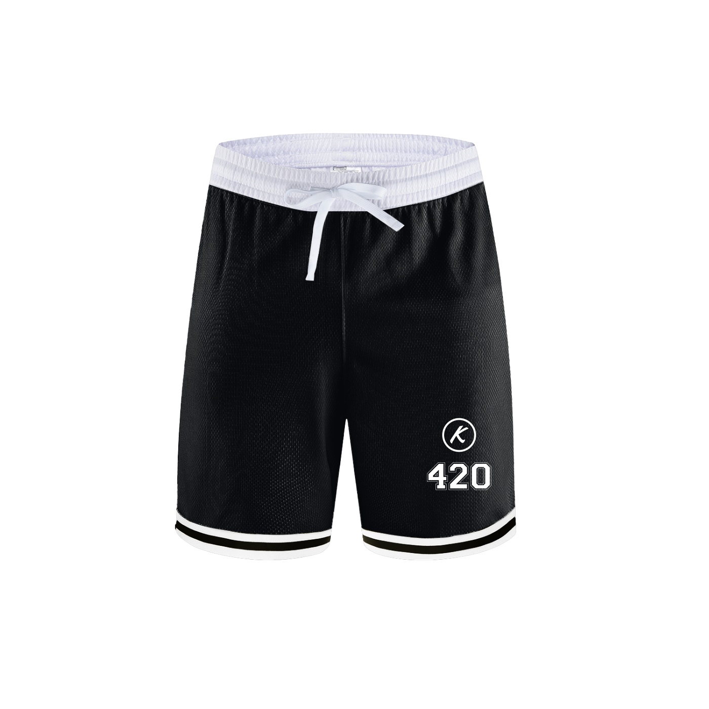 K 420 Classic Stripe Trim Basketball Shorts